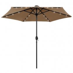 Parasol avec led et mât en aluminium 270 cm taupe 02_0008079