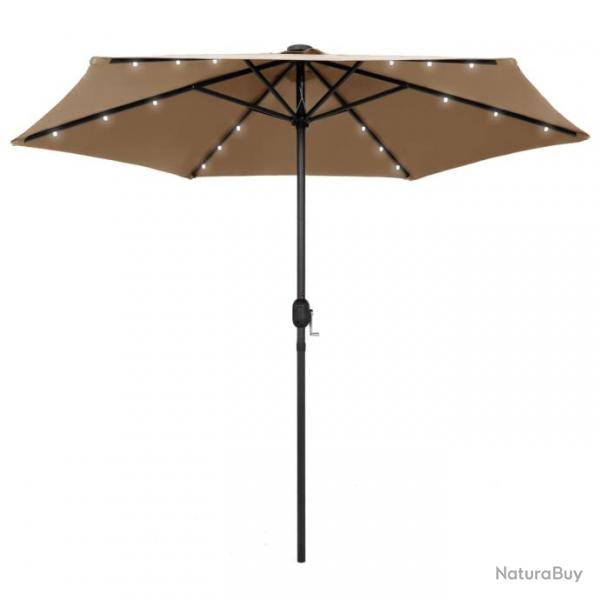 Parasol avec led et mt en aluminium 270 cm taupe 02_0008079