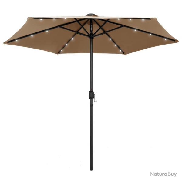 Parasol avec led et mt en aluminium 270 cm taupe 02_0008079