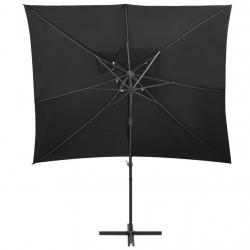 Parasol déporté à double toit 250 x 250 cm noir 02_0008568