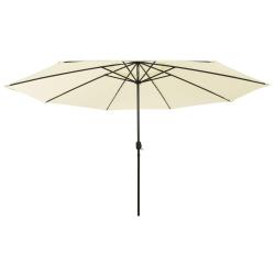 Parasol d'extérieur avec led et mât en métal 400 cm sable 02_0008183