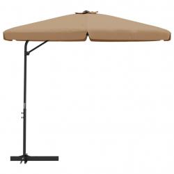 Parasol d'extérieur avec mât en acier 300 cm taupe 02_0008193