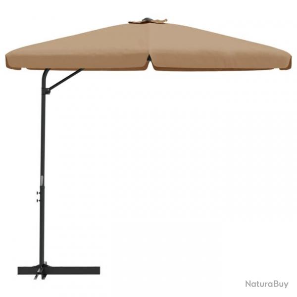 Parasol d'extrieur avec mt en acier 300 cm taupe 02_0008193