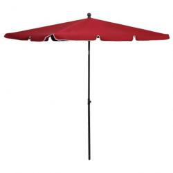Parasol de jardin avec mât 210 x 140 cm rouge bordeaux 02_0008327