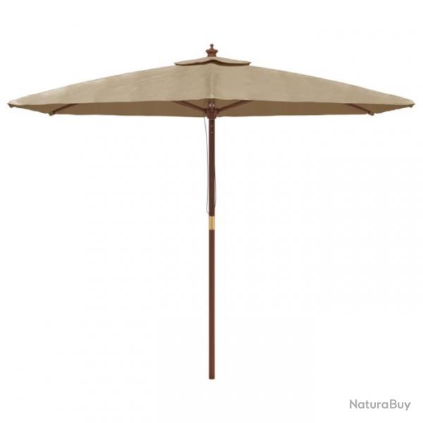 Parasol mobilier de jardin avec mt en bois 299 x 240 cm taupe 02_0008359