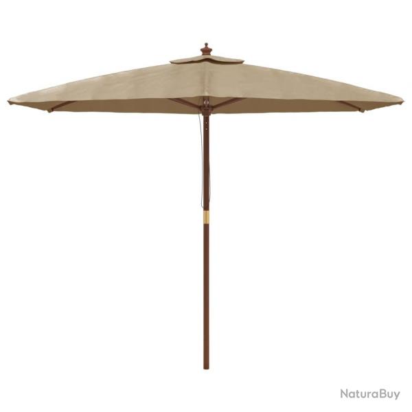 Parasol mobilier de jardin avec mt en bois 299 x 240 cm taupe 02_0008359