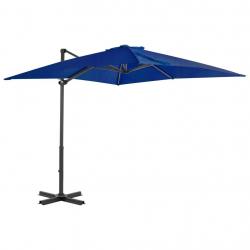 Parasol déporté et mât en aluminium 250 x 250 cm bleu azuré 02_0008547