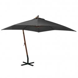 Parasol suspendu avec mât 3 x 3 m bois de sapin massif anthracite 02_0008706