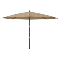 Parasol mobilier de jardin avec mât en bois 400 x 273 cm taupe 02_0008361