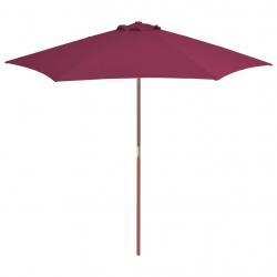 Parasol avec mât en bois 270 cm bordeaux 02_0008114