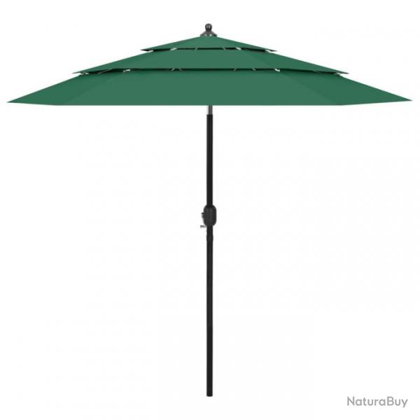 Parasol  3 niveau x avec mt en aluminium 2,5 m vert 02_0008779