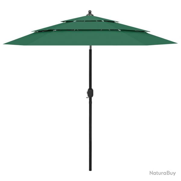 Parasol  3 niveau x avec mt en aluminium 2,5 m vert 02_0008779