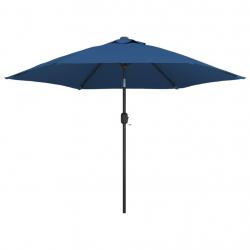 Parasol d'extérieur avec poteau en métal 300 cm bleu 02_0008279