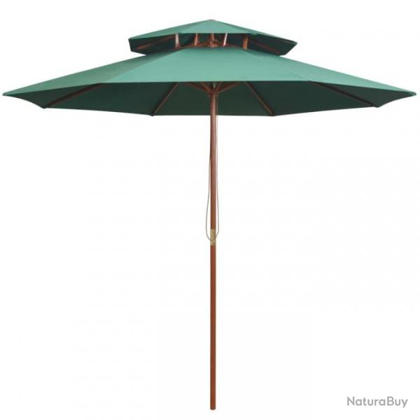 Parasol de terrasse 270 x 270 cm poteau en bois vert 02_0008414