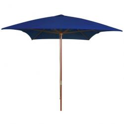 Parasol d'extérieur avec mât en bois 200 x 300 cm bleu 02_0008255