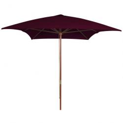 Parasol d'extérieur avec mât en bois 200 x 300 cm rouge bordeaux 02_0008260