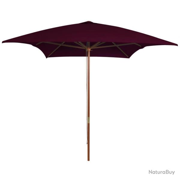 Parasol d'extrieur avec mt en bois 200 x 300 cm rouge bordeaux 02_0008260