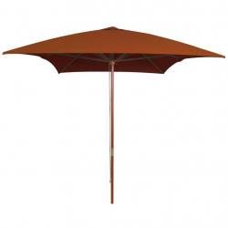 Parasol d'extérieur avec mât en bois 200 x 300 cm orange 02_0008261