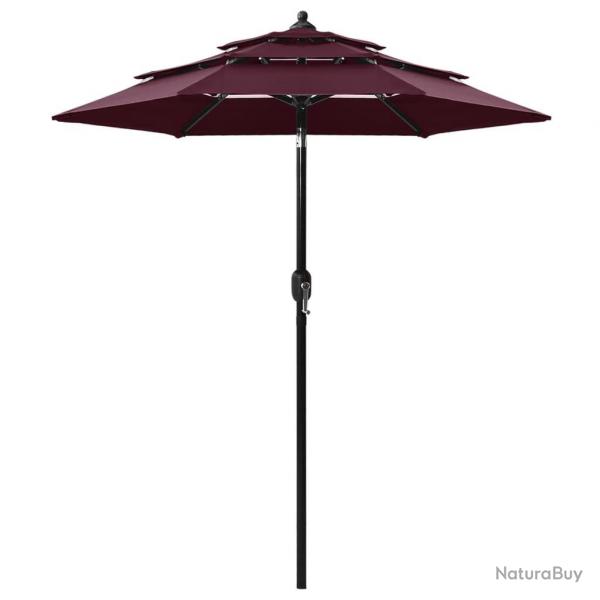 Parasol  3 niveaux avec mt en aluminium 2 m bordeaux 02_0008749