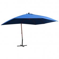 Parasol suspendu avec mât en bois 400 x 300 cm bleu 02_0008713