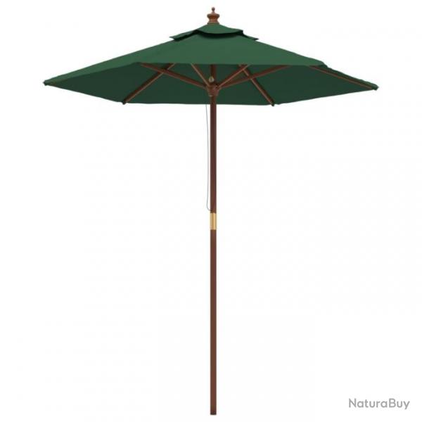 Parasol de jardin avec mt en bois 196 x 231 cm vert 02_0008367