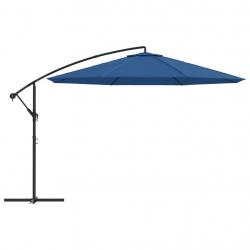 Parasol déporté avec mât en aluminium 350 cm bleu 02_0008481