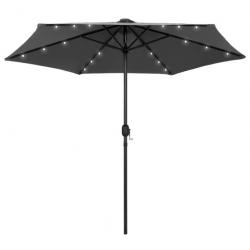 Parasol avec led et mât en aluminium 270 cm anthracite 02_0008074