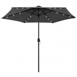Parasol avec led et mât en aluminium 270 cm anthracite 02_0008074