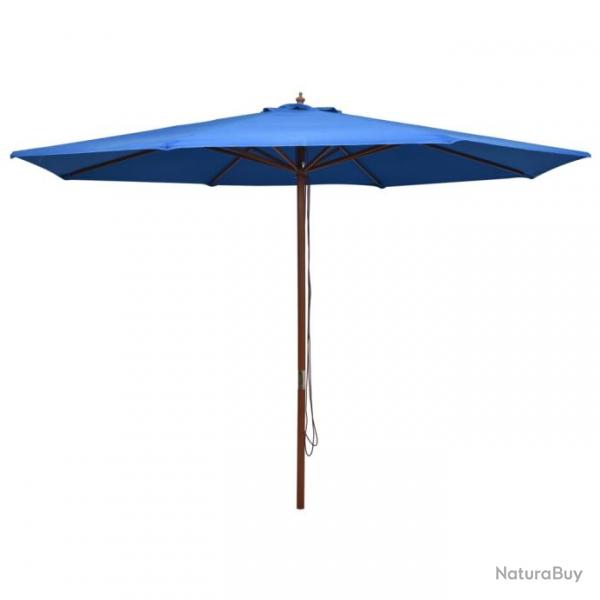 Parasol d'extrieur avec mt en bois 350 cm bleu 02_0008252