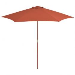 Parasol d'extérieur avec mât en bois 270 cm orange 02_0008247