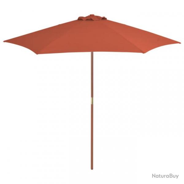 Parasol d'extrieur avec mt en bois 270 cm orange 02_0008247