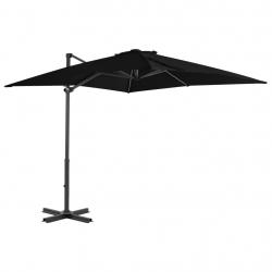 Parasol déporté et mât en aluminium 250 x 250 cm noir 02_0008548