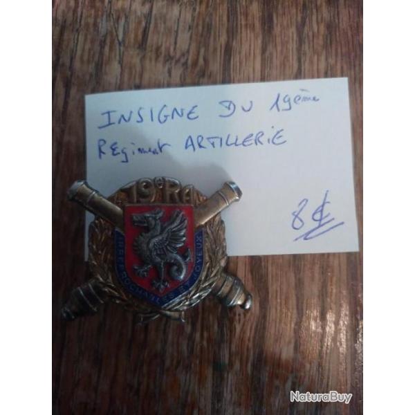 Insigne du 19e rgiment d'artillerie