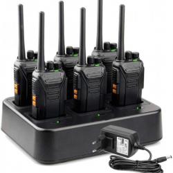 Lot de 6 talkie walkies 446 MHz VOX 16 canaux rechargeables - Noir - LIVRAISON GRATUITE ET RAPIDE