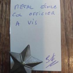 Insigne métal étoile col officier à vis