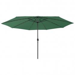 Parasol d'extérieur avec led et mât en métal 400 cm vert 02_0008186
