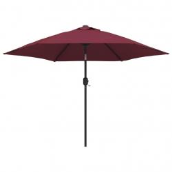 Parasol d'extérieur avec led et mât en acier 300 cm bordeaux 02_0008175