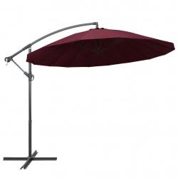 Parasol suspendu 3 m mât en aluminium bordeaux 02_0008725