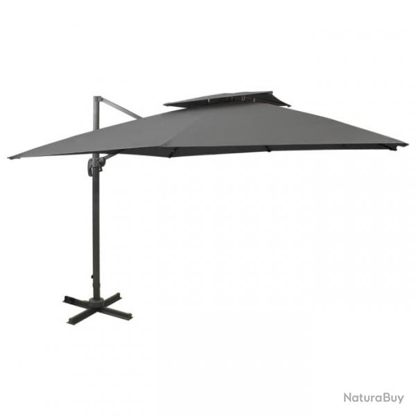 Parasol dport  double toit 300 x 300 cm anthracite 02_0008556