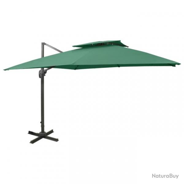 Parasol d'extrieur dport  double toit 300 x 300 cm vert 02_0008563