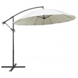 Parasol d'extérieur suspendu 3 m aluminium blanc sable 02_0008723