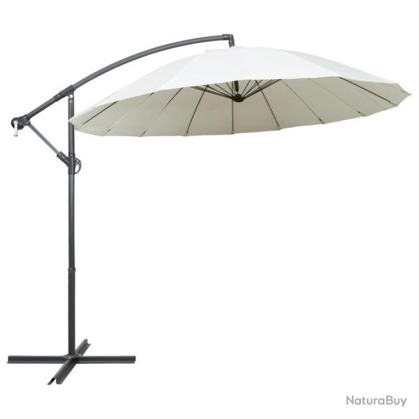 Parasol d'extrieur suspendu 3 m aluminium blanc sable 02_0008723
