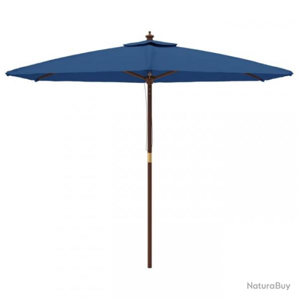 Parasol de jardin avec mt en bois 299 x 240 cm bleu 02_0008339