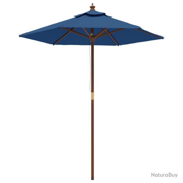 Parasol de jardin avec mt en bois 196 x 231 cm bleu 02_0008337