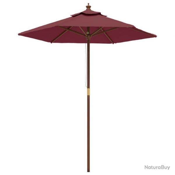 Parasol de jardin avec mt en bois 196 x 231 cm rouge bordeaux 02_0008347