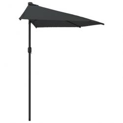 Parasol demi de balcon et mât en aluminium 270 x 135cm anthracite 02_0008310