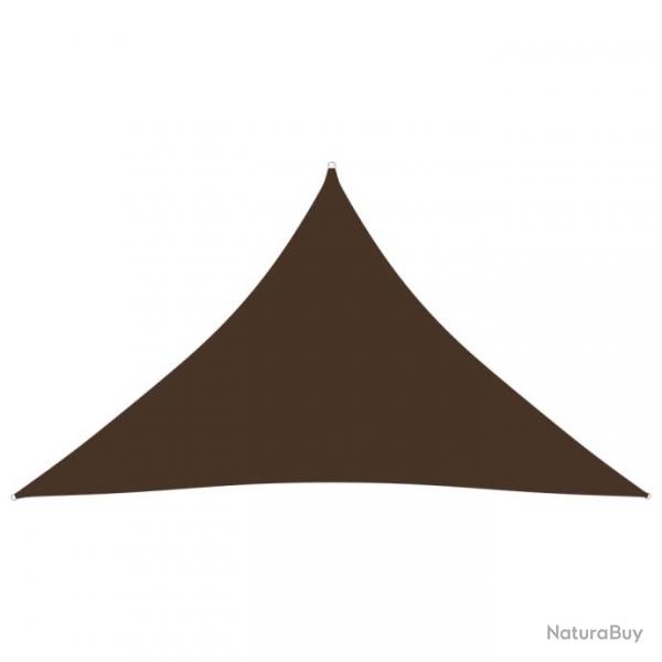Voile toile d'ombrage parasol tissu oxford triangulaire 5 x 5 x 6 m marron 02_0009917