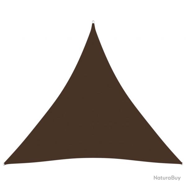 Voile toile d'ombrage parasol tissu oxford triangulaire 5 x 5 x 5 m marron 02_0009907