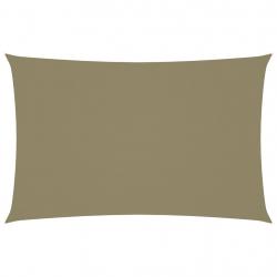 Voile toile d'ombrage parasol tissu oxford rectangulaire 5 x 8 m beige 02_0009727