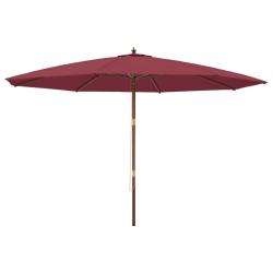 Parasol de jardin avec mât en bois 400 x 273 cm rouge bordeaux 02_0008351